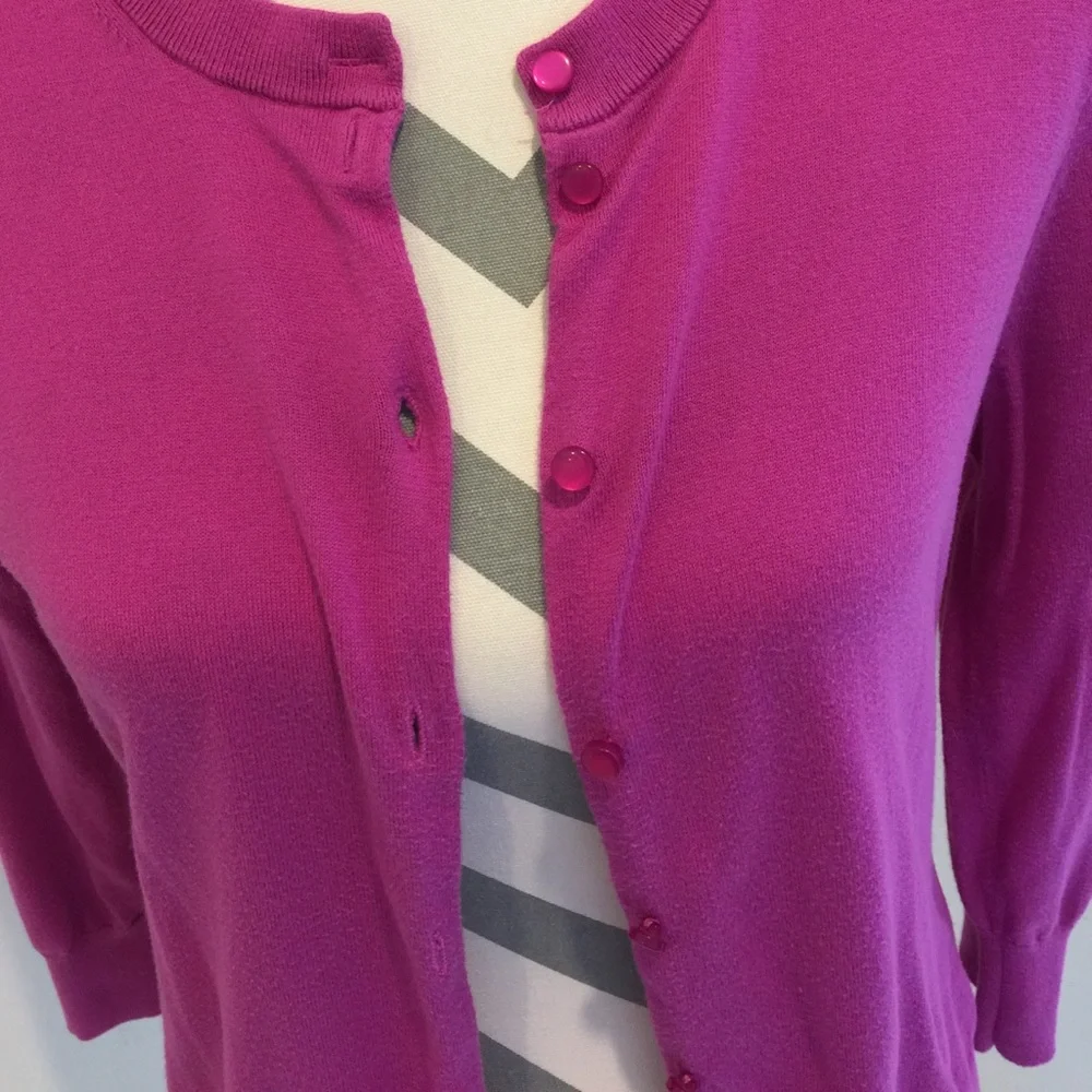 J.Crew Women's Pink Classic Button Cardigan Sweater Size Large Fits Like S/M